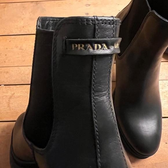 NEW Prada Leather Lug Sole Chelsea Boots 39 - US Size 9. - Picture 10 of 15